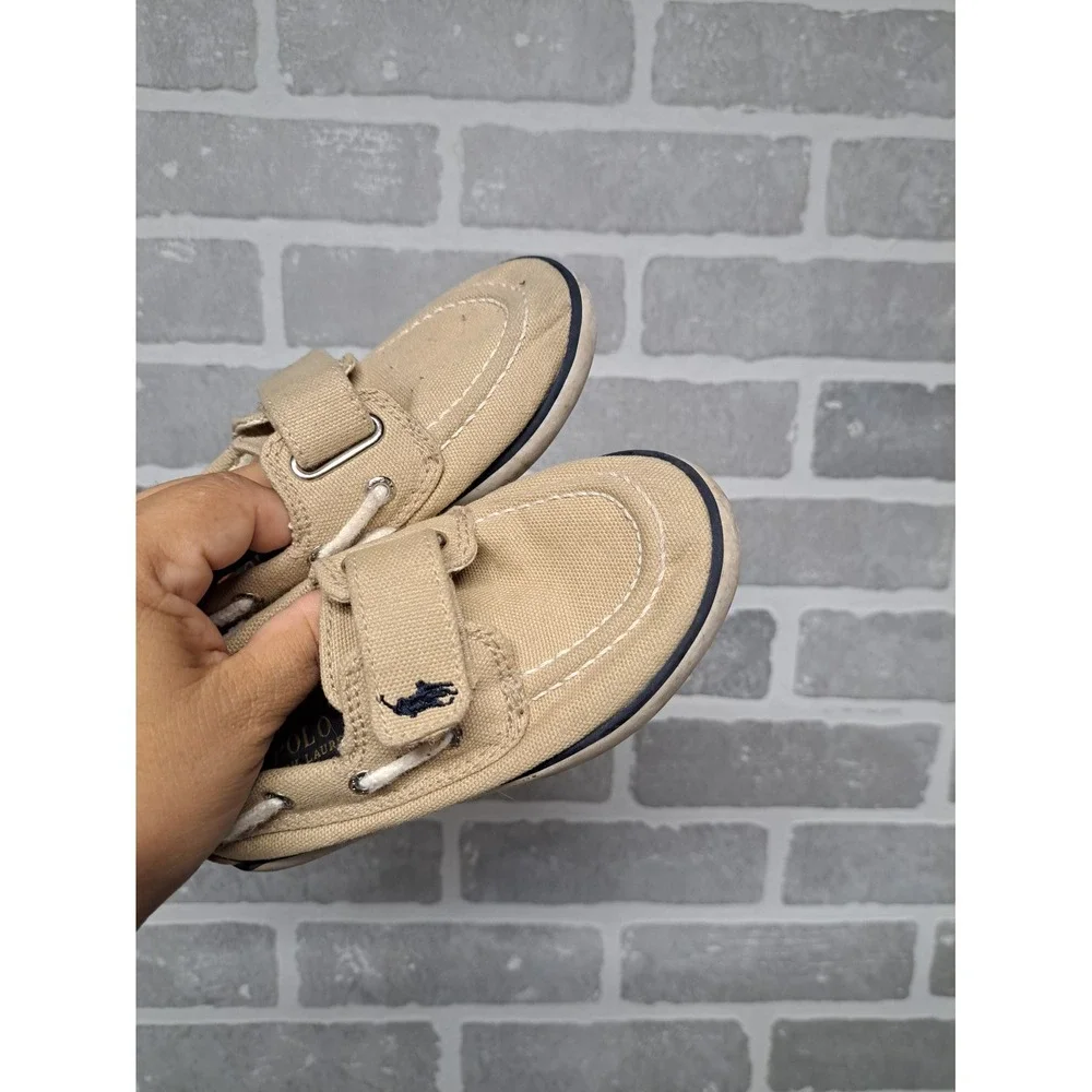 Polo Ralph‎ Lauren Toddler Boy's Boat Tan Shoes Size 8